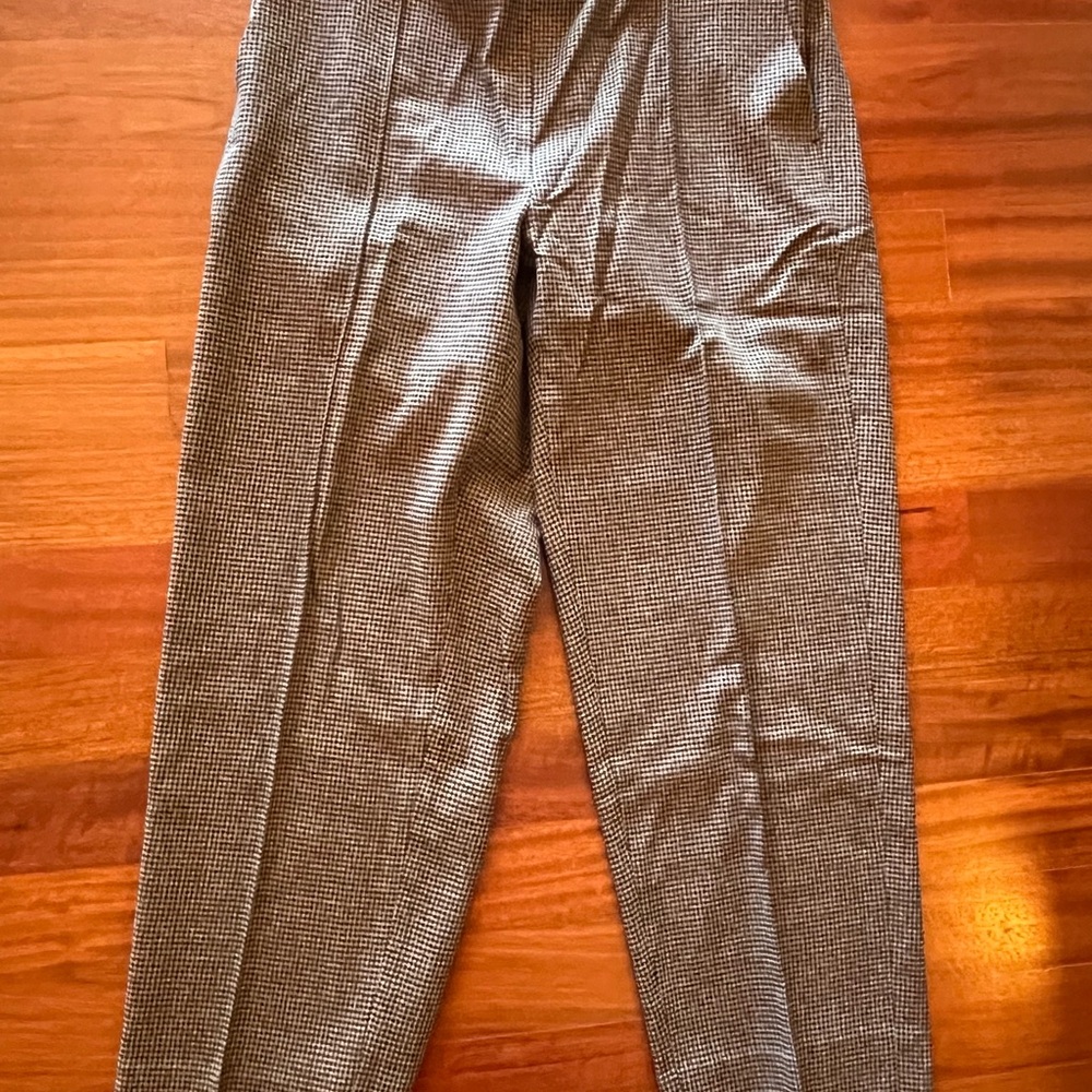 Vince Women's Black and Tan Patterned Trousers